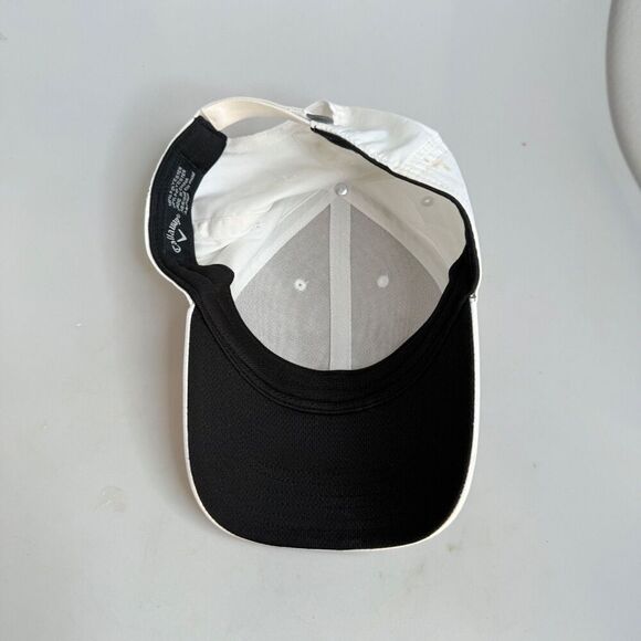 Callaway White Silver Hat Cap Other Hook &Loop Strap-Back OSFA 100% Polyester - Picture 8 of 14